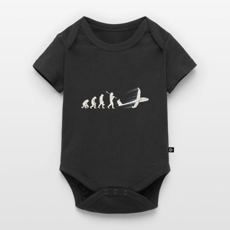 Glider Pilot Evolution Monkey Human Baby Premium short-sleeve bodysuit