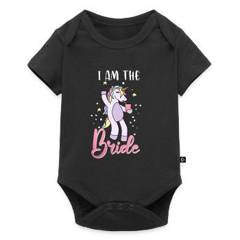 Je suis la fille de la fille Licorne fille célibataire - Body à manches courtes Premium Bébé - noir - Devant