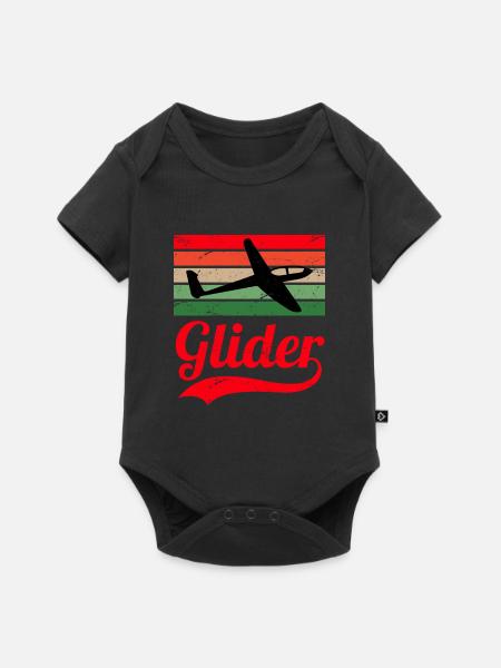 Thermikjäger Segelflugzeug Pilot Segelflieger - Baby Premium Kurzarmbody - Schwarz
