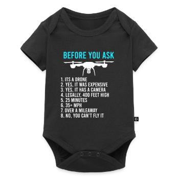 Before you ask drone information FPV pilots - Baby Premium short-sleeve bodysuit - black - Front