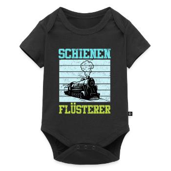 Modelleisenbahn Modellbauer Spruch Gleise - Baby Premium Kurzarmbody - Schwarz - Vorne
