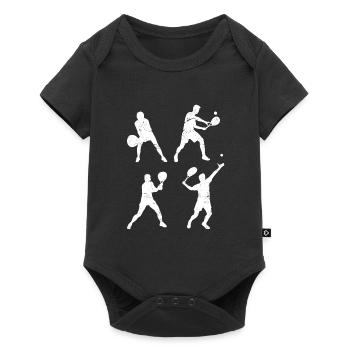Tennis Player Silhouette Tennis Game Training - Baby Premium short-sleeve bodysuit - black - Front