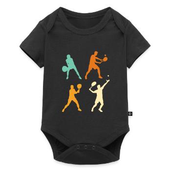 Cadeau de tennis silhouette tennis pour hommes - Body à manches courtes Premium Bébé - noir - Devant