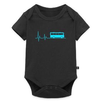 Bus Geschenk Busfahrer Herzschlag Herzlinie - Baby Premium short-sleeve bodysuit - black - Front