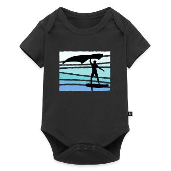 Wing Foil Wing Surfer Surfer Foiler Geschenk - Baby Premium short-sleeve bodysuit - black - Front
