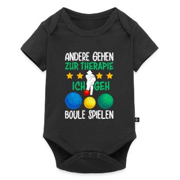 Boule Spruch andere gehen zur Therapie Ich boule - Baby Premium Kurzarmbody - Schwarz - Vorne