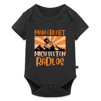 Mountainbike Geschenk MTB Spruch selten radlos - Baby Premium Kurzarmbody - Schwarz - Vorne