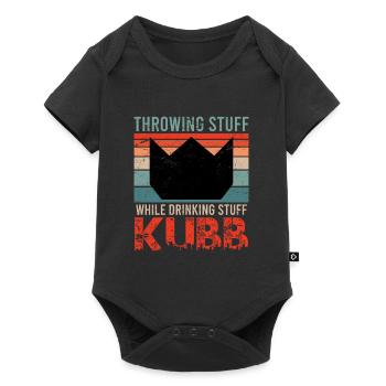 Wikingerschach Spruch Throwing Stuff Drinking - Baby Premium Kurzarmbody - Schwarz - Vorne