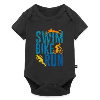 Swim Bike Run Triathlon Triathletes Gift - Baby Premium short-sleeve bodysuit - black - Front