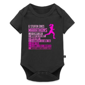Lustiger Marathon Spruch Läuferin Frauen Geschenk - Baby Premium Kurzarmbody - Schwarz - Vorne