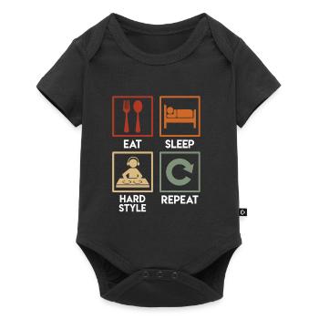 Hardstyle DJ Music Eat Sleep Hardstyle Hardtekk - Baby Premium short-sleeve bodysuit - black - Front