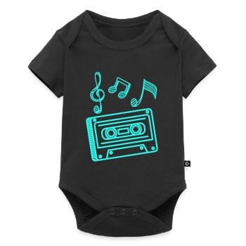 Music Cassette 90s Hip Hop Minimalist Cassette - Baby Premium short-sleeve bodysuit - black - Front