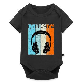 Retro Hip Hop Music Rapper Rap HipHop - Baby Premium short-sleeve bodysuit - black - Front