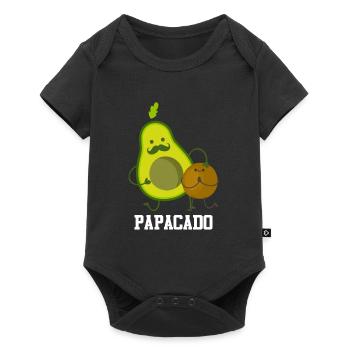 Papacado with son Daughter expecting parents - Baby Premium short-sleeve bodysuit - black - Front