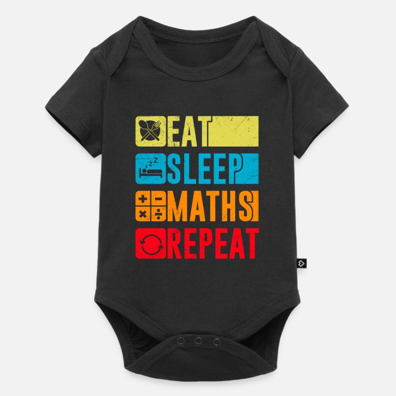 Eat Sleep Maths Repeat Mathe Mathematik Studium - Baby Premium Kurzarmbody - Schwarz