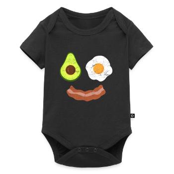 Brunch Frühstück Bacon Ei Avocado Spiegelei - Baby Premium Kurzarmbody - Schwarz - Vorne