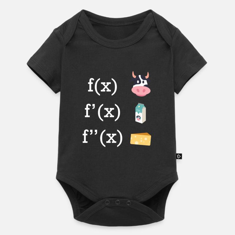 Facture infinitésimale vache fromage lait prof de maths - Body à manches courtes Premium Bébé - noir