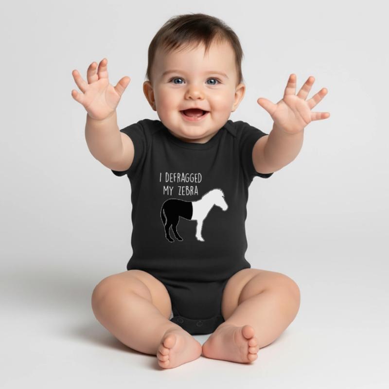 I defragged my Zebra Coder Computer Scientist Hacker Baby Premium short-sleeve bodysuit