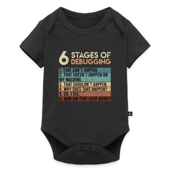 6 Stages of Debugging Software Tester Entwickler - Baby Premium Kurzarmbody - Schwarz - Vorne