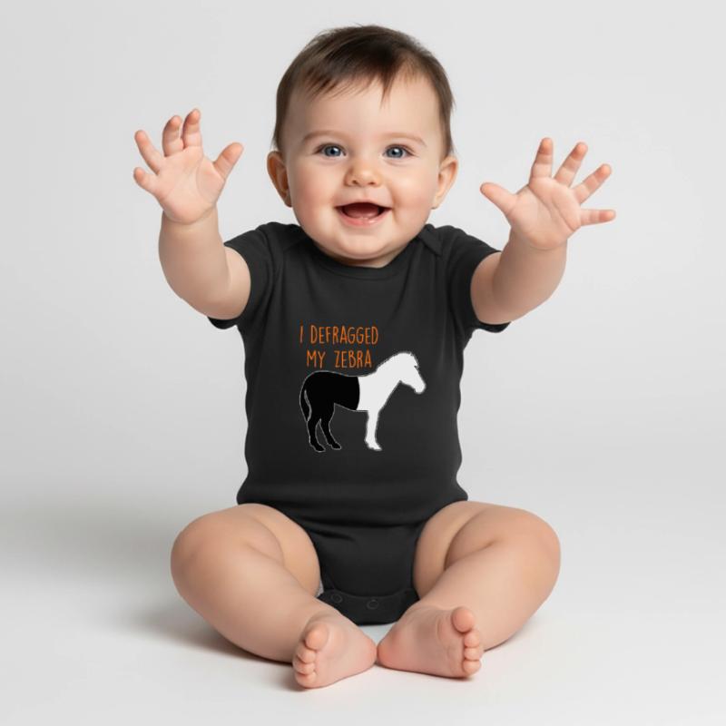 Defragmentiertes Zebra Informatiker Witz Coder Baby Premium Kurzarmbody