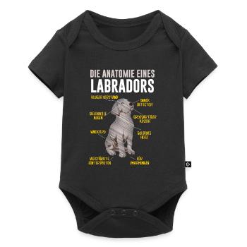 Anatomie eines Labradors Hundehalter Labrador - Baby Premium Kurzarmbody - Schwarz - Vorne