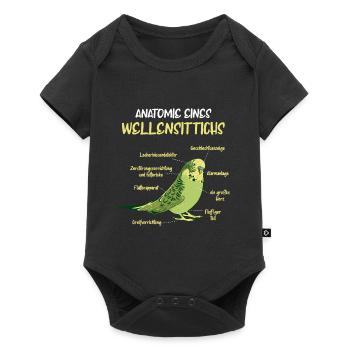 Anatomy of a Budgerigar Bird Parakeet - Baby Premium short-sleeve bodysuit - black - Front