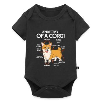 Dog Anatomy Welsh Corgi Dog Anatomy - Baby Premium short-sleeve bodysuit - black - Front