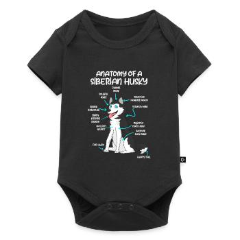 Anatomie eines Huskys Hundebesitzer Hunde - Baby Premium Kurzarmbody - Schwarz - Vorne