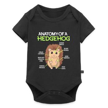 Anatomie d’un hérisson - Body à manches courtes Premium Bébé - noir - Devant