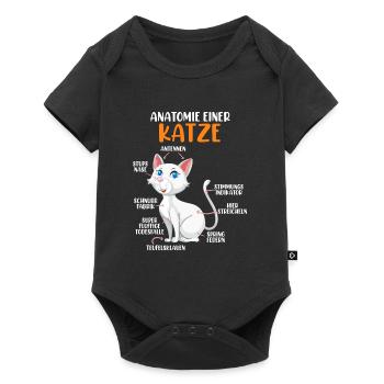 Anatomie einer Katze - Baby Premium Kurzarmbody - Schwarz - Vorne