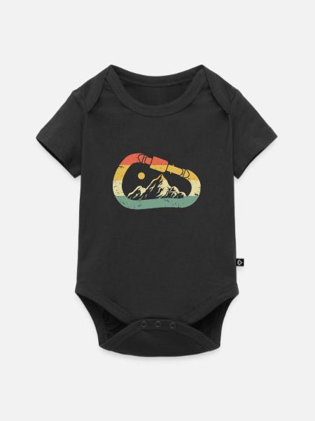 Kletter Karabiner Kletterhalle Berge Felsklettern - Baby Premium Kurzarmbody - Schwarz