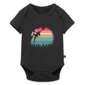 Grimper rocheux vintage femme grimpeuse - Body à manches courtes Premium Bébé - noir - Devant