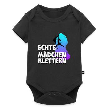 Echte Mädchen Klettern - Baby Premium Kurzarmbody - Schwarz - Vorne