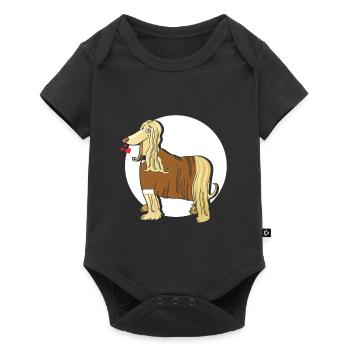Afghanischer Windhund - Baby Premium Kurzarmbody - Schwarz - Vorne