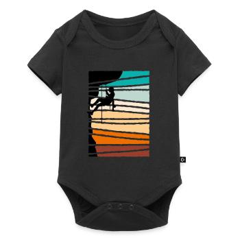 Klettern Felsklettern Bergsteigen - Baby Premium Kurzarmbody - Schwarz - Vorne