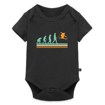 Skifahrer Evolution Ski Apres Ski - Baby Premium Kurzarmbody - Schwarz - Vorne