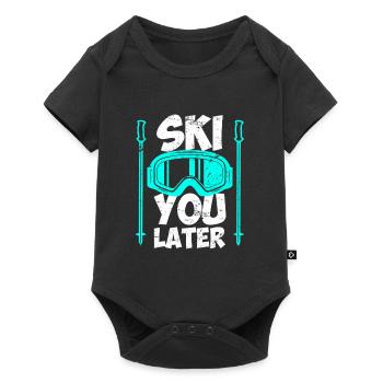 Ski you later Skier Ski holiday - Baby Premium short-sleeve bodysuit - black - Front