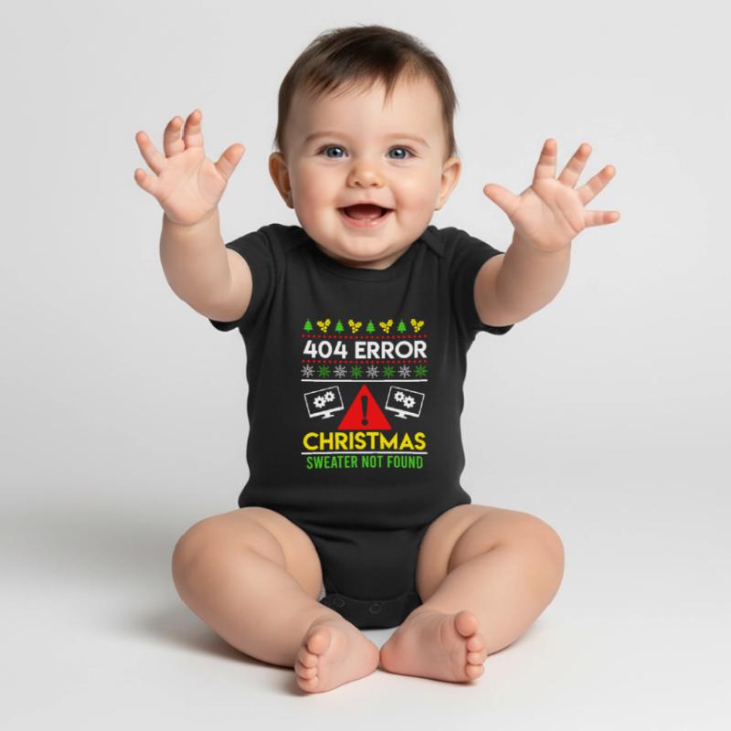 404 Error Ugly Chritsmas Coder Coder Coder Body à manches courtes Premium Bébé