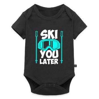 Skifahrer Spruch Ski you later Apres Ski - Baby Premium Kurzarmbody - Schwarz - Vorne