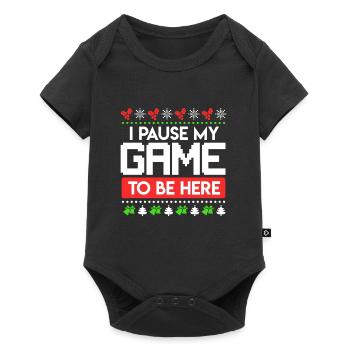 Pause my Game to be here Gaming Ugly Christmas - Body à manches courtes Premium Bébé - noir - Devant