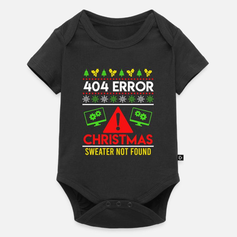 Christmas Spruch 404 Error Sweater not Found - Baby Premium Kurzarmbody - Schwarz
