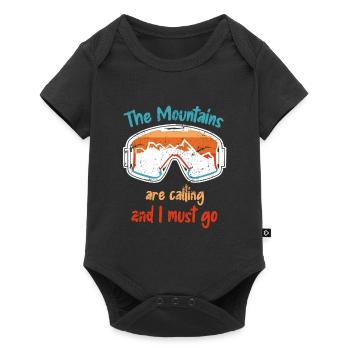 The mountains call skiers skiing holidays - Baby Premium short-sleeve bodysuit - black - Front