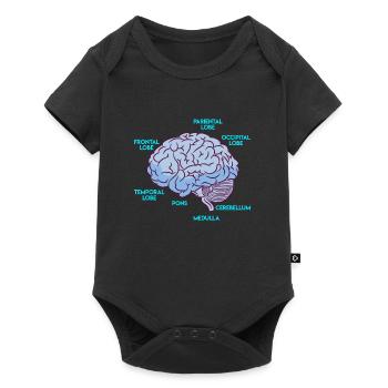 Anatomie d’un cerveau médecine étudiant - Body à manches courtes Premium Bébé - noir - Devant