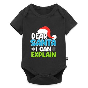 Dear Santa i can explain lustiger Spruch - Baby Premium Kurzarmbody - Schwarz - Vorne
