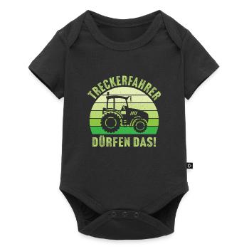 Treckerfahrer dürfen das ! traktor Landwirt - Baby Premium Kurzarmbody - Schwarz - Vorne