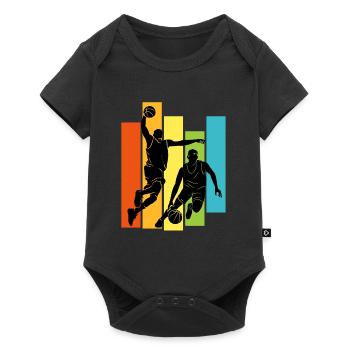 Joueur de basket-ball Dunking Basketball - Body à manches courtes Premium Bébé - noir - Devant
