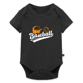 Baseball Helmet Baseball Lettering Baseball Team - Baby Premium short-sleeve bodysuit - black - Front