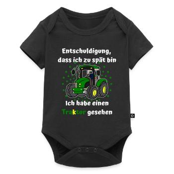 Entschuldigung Traktor - Baby Premium Kurzarmbody - Schwarz - Vorne