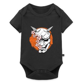 Oni Demon Japonais Diable Japon Masque - Body à manches courtes Premium Bébé - noir - Devant