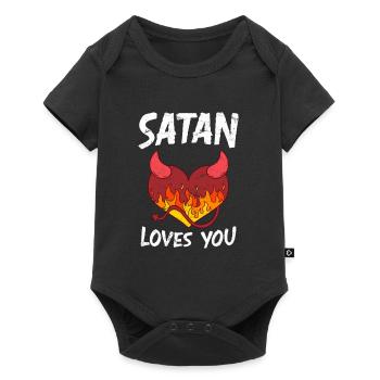 Satan loves You Party Devil Antichrist - Baby Premium short-sleeve bodysuit - black - Front